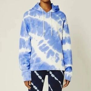 Tory Burch Sport Blue Tie-Dye Hoodie